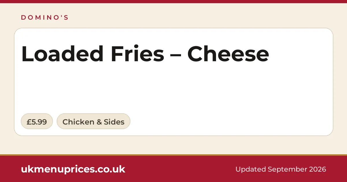 Domino's Loaded Fries – Cheese