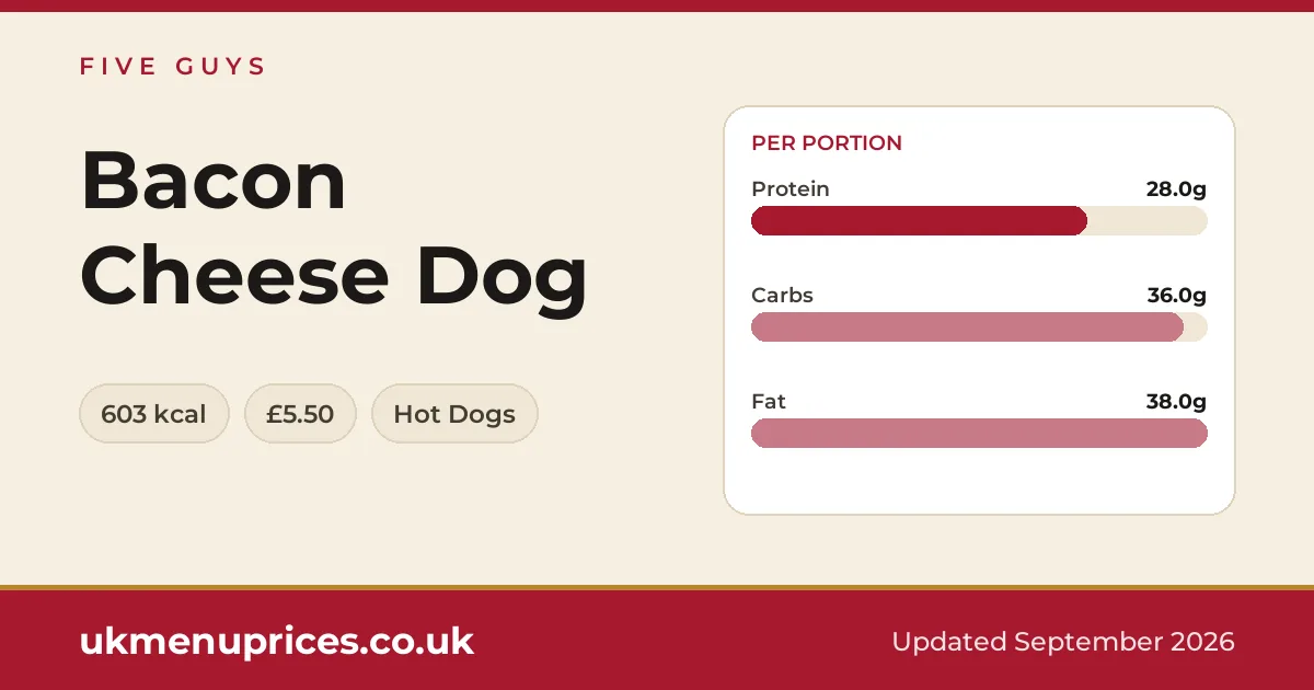 Five Guys Bacon Cheese Dog