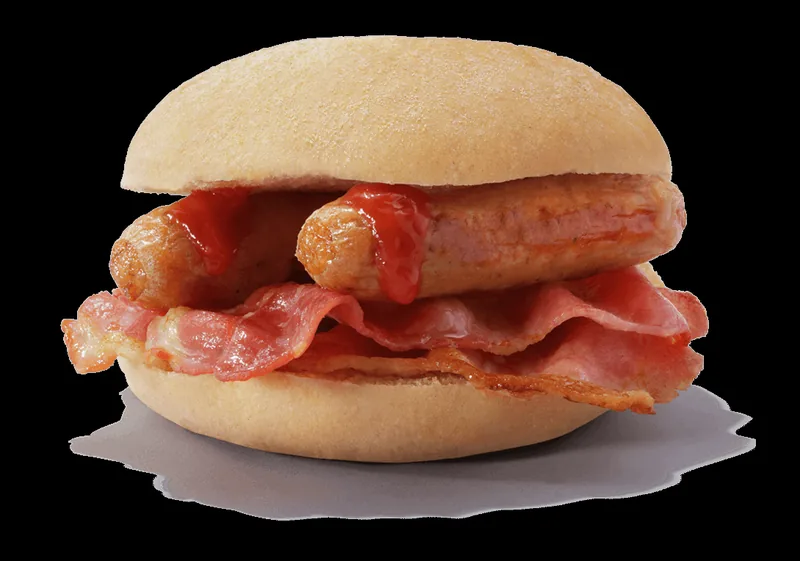 Bacon and Sausage Breakfast Roll at Greggs