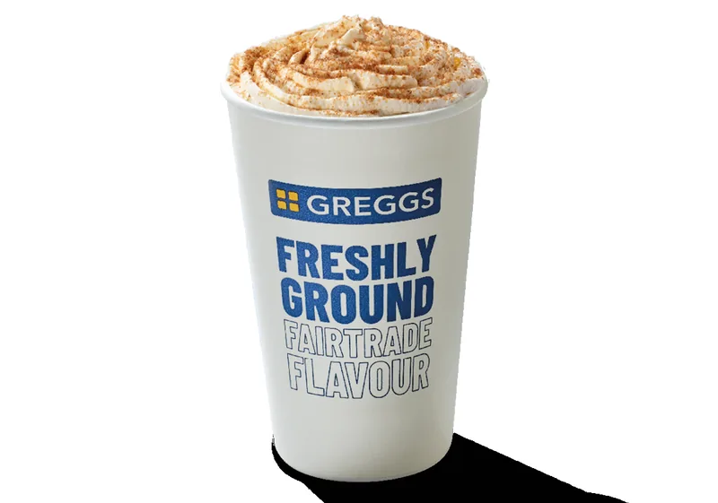 Large Pumpkin Spice Latte with Salted Caramel Drizzle (New Recipe) at Greggs