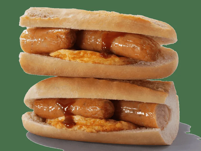 Sausage and Omelette Breakfast Baguette at Greggs