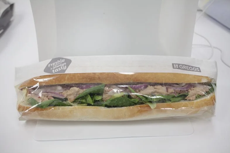 Tuna Crunch Baguette at Greggs