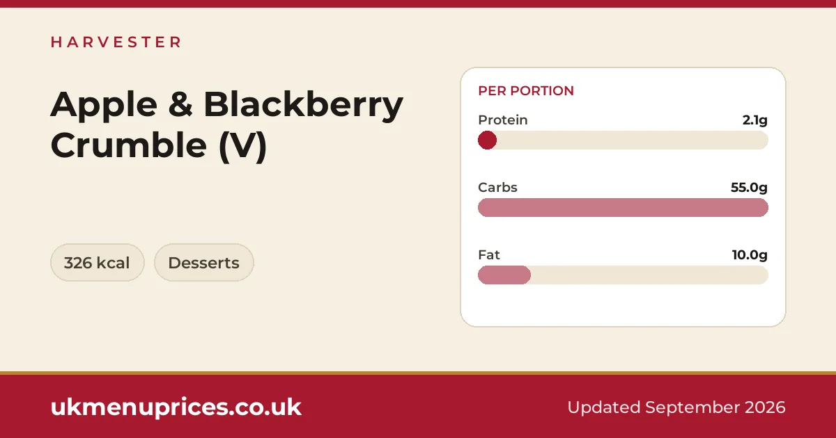 Harvester Apple & Blackberry Crumble (V)