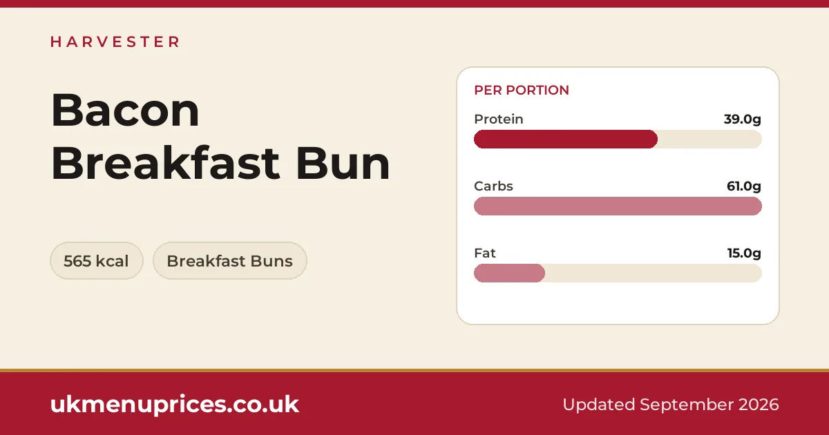 Harvester Bacon Breakfast Bun