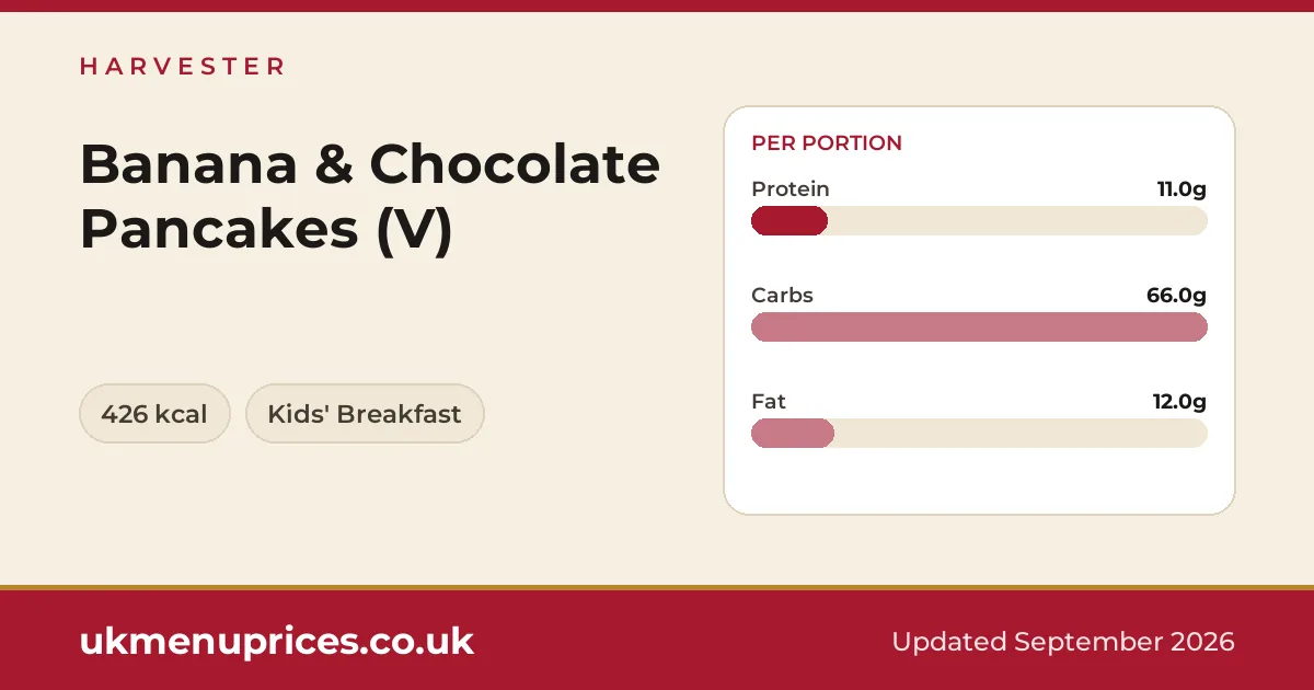Harvester Banana & Chocolate Pancakes (V)