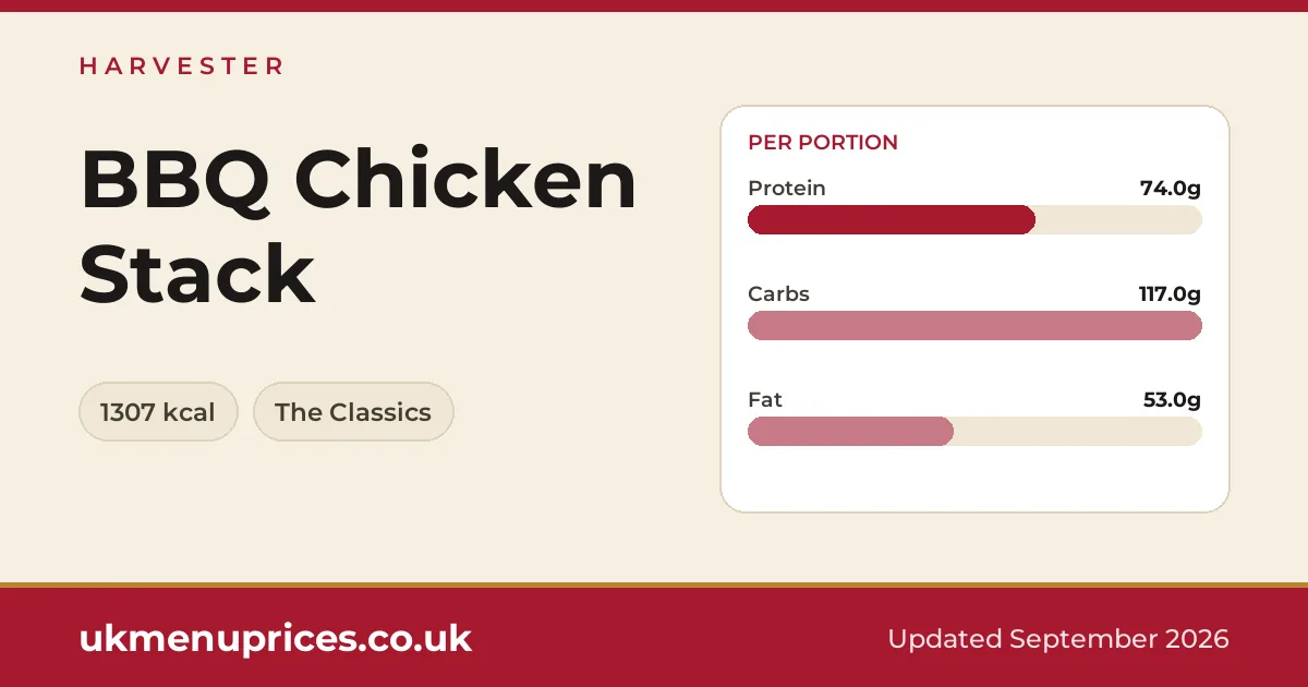 Harvester BBQ Chicken Stack