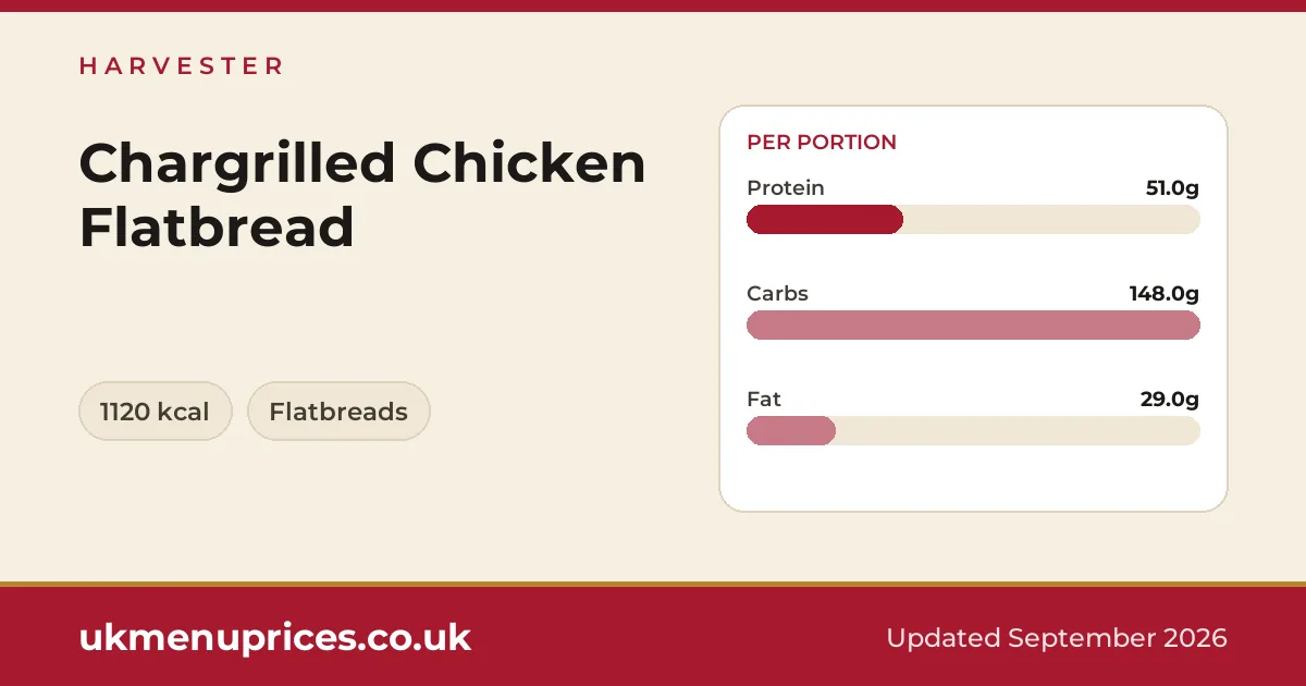 Harvester Chargrilled Chicken Flatbread