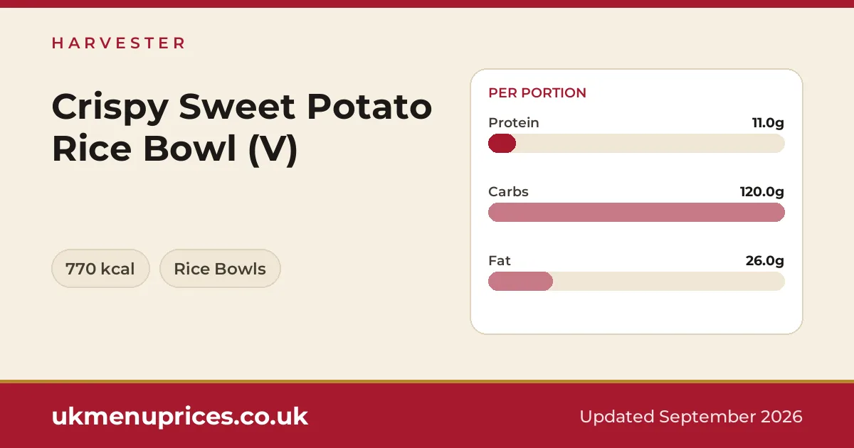 Harvester Crispy Sweet Potato Rice Bowl (V)