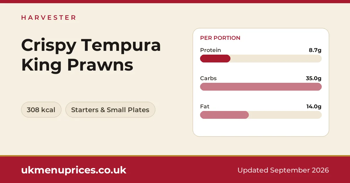 Harvester Crispy Tempura King Prawns