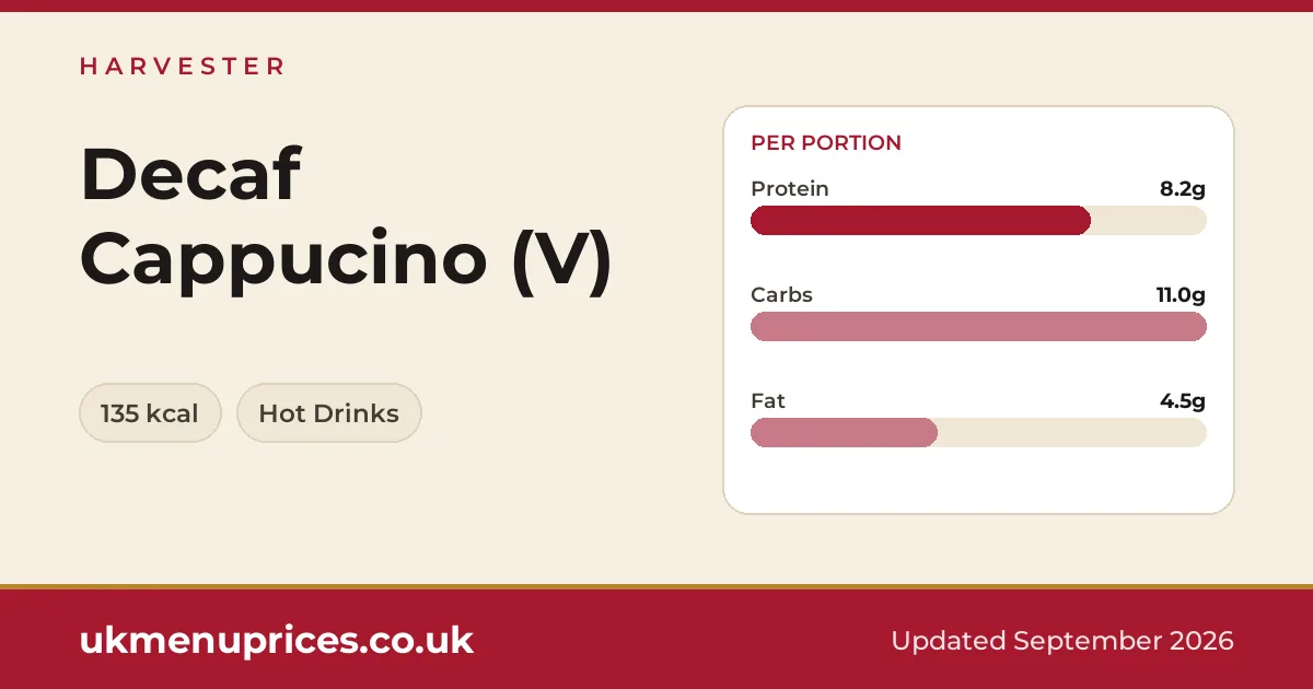 Harvester Decaf Cappucino (V)