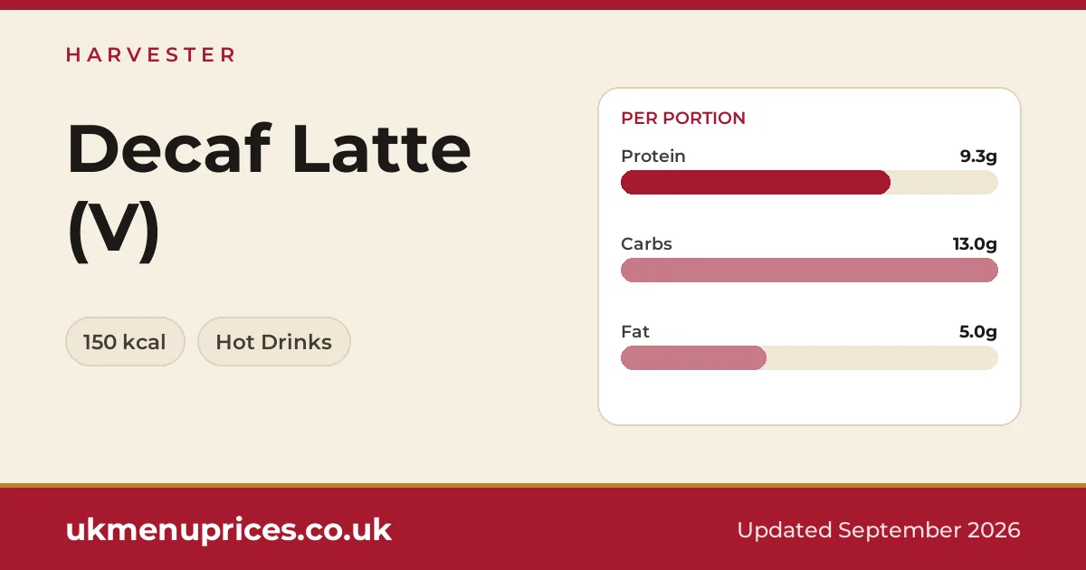 Harvester Decaf Latte (V)