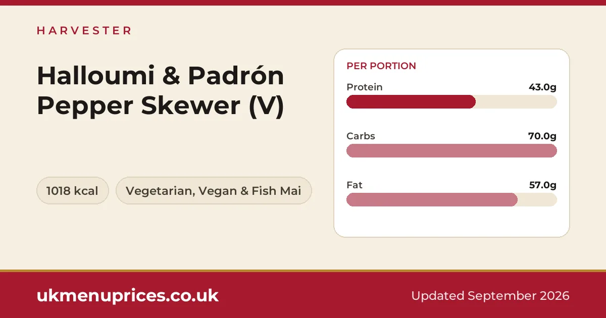 Harvester Halloumi & Padrón Pepper Skewer (V)