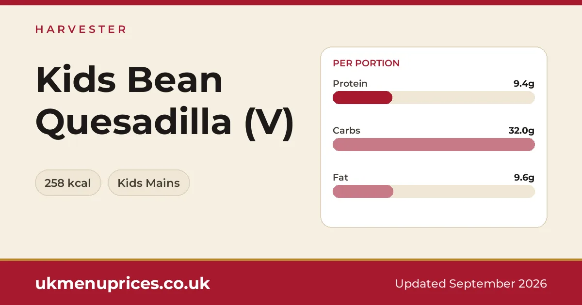 Harvester Kids Bean Quesadilla (V)