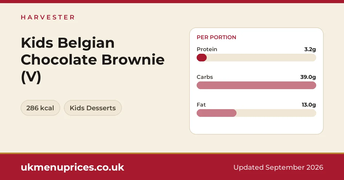 Harvester Kids Belgian Chocolate Brownie (V)