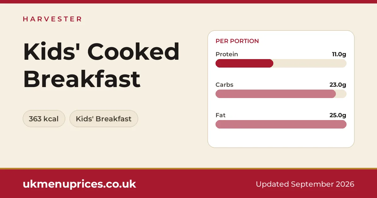 Harvester Kids' Cooked Breakfast