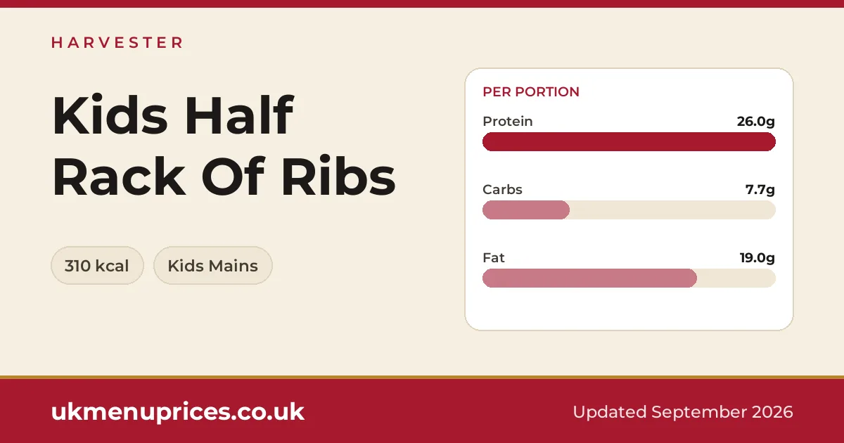 Harvester Kids Half Rack Of Ribs