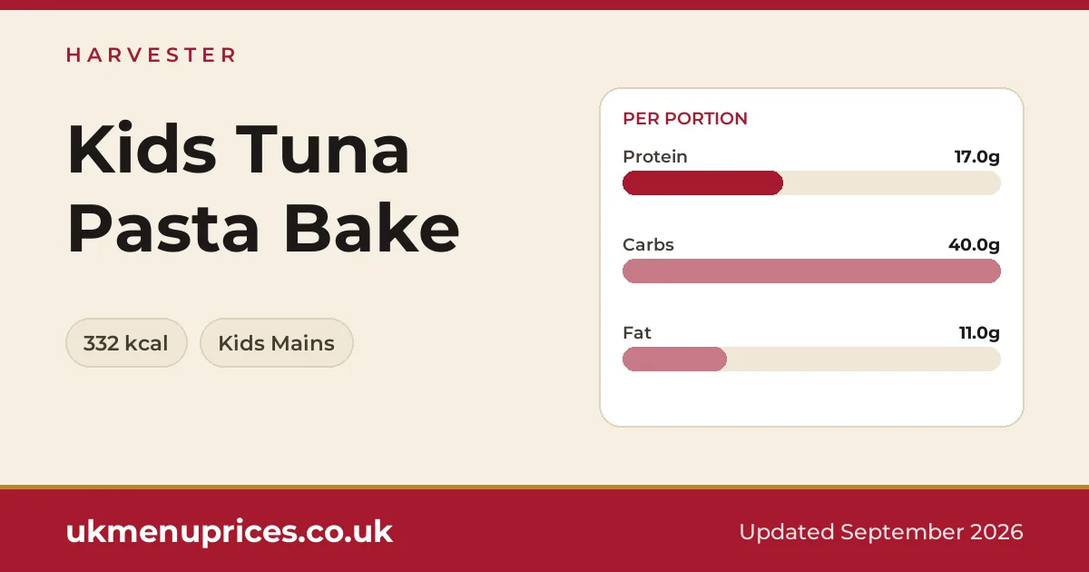 Harvester Kids Tuna Pasta Bake