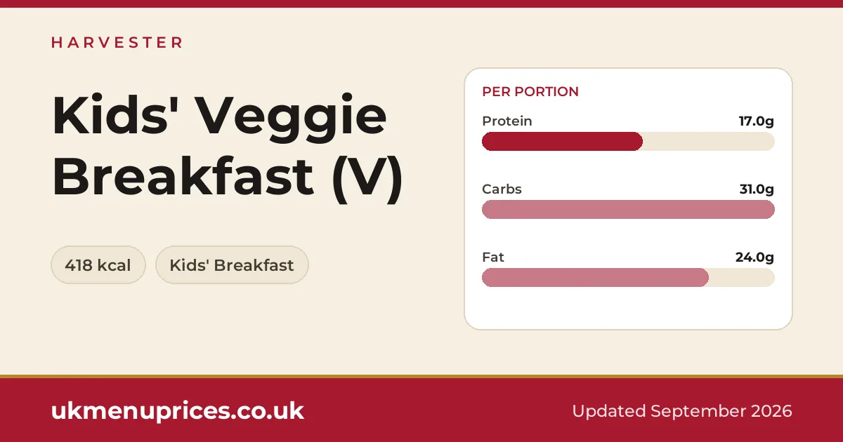 Harvester Kids' Veggie Breakfast (V)