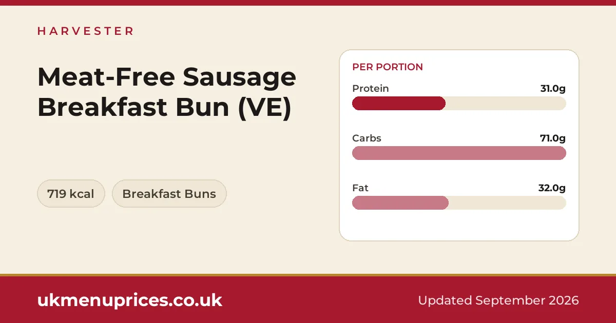 Harvester Meat-Free Sausage Breakfast Bun (VE)