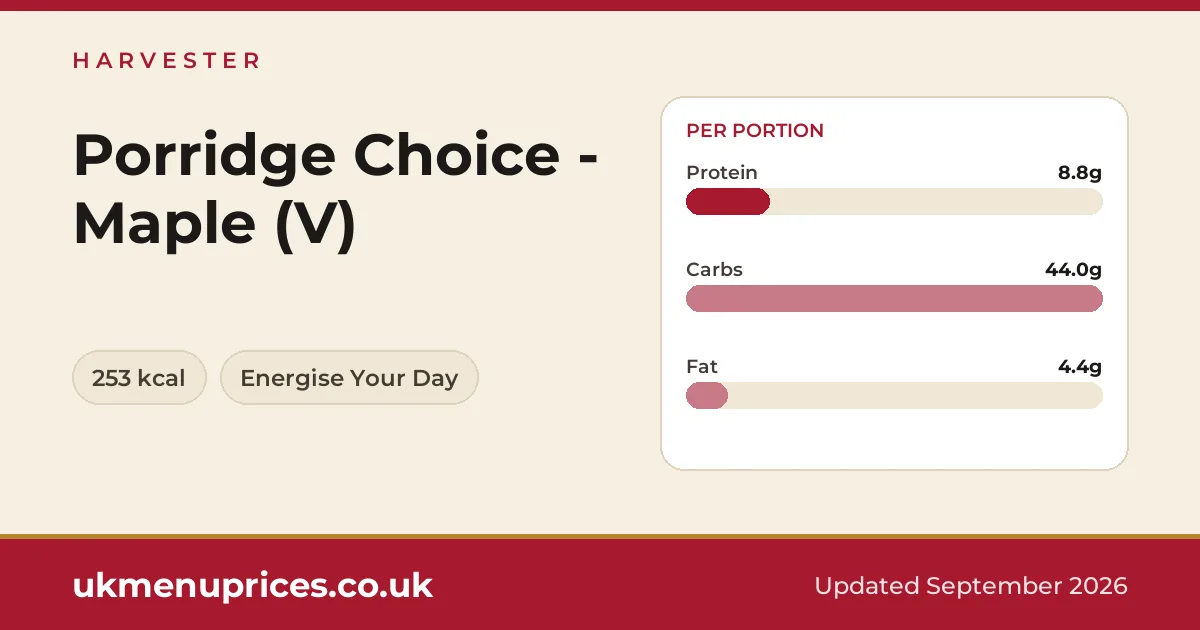 Harvester Porridge Choice - Maple (V)