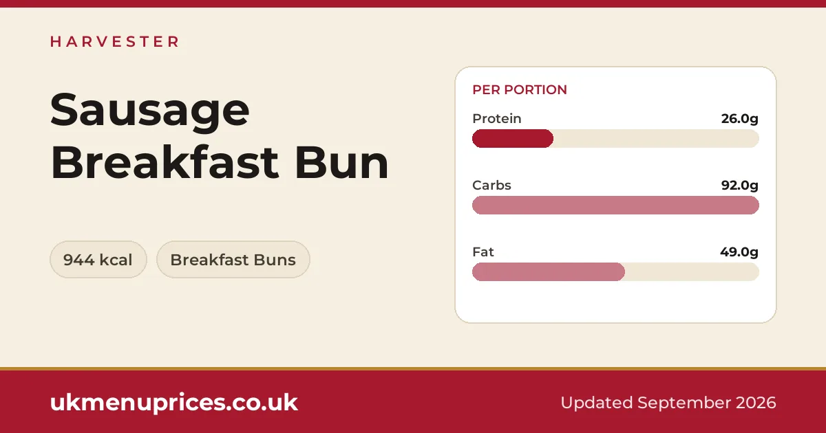 Harvester Sausage Breakfast Bun