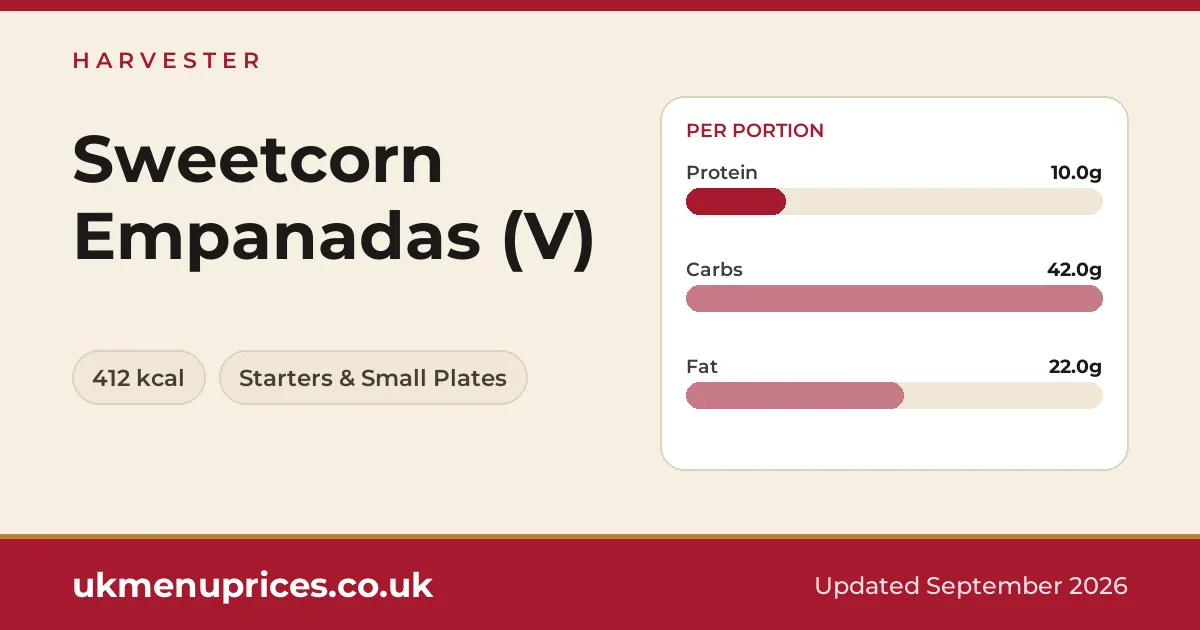 Harvester Sweetcorn Empanadas (V)