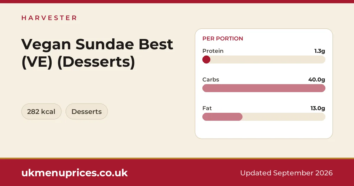 Harvester Vegan Sundae Best (VE) (Desserts)