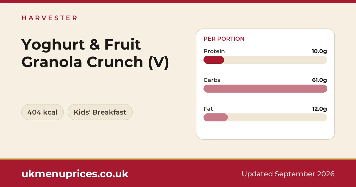 Harvester Yoghurt & Fruit Granola Crunch (V)