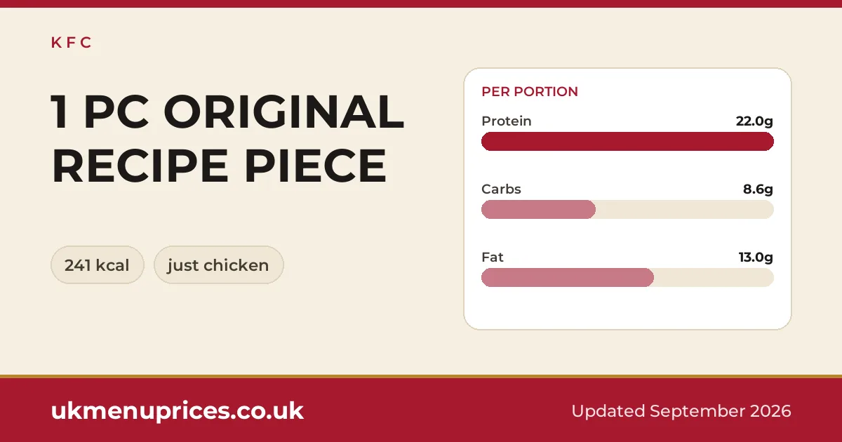 KFC 1 PC ORIGINAL RECIPE PIECE