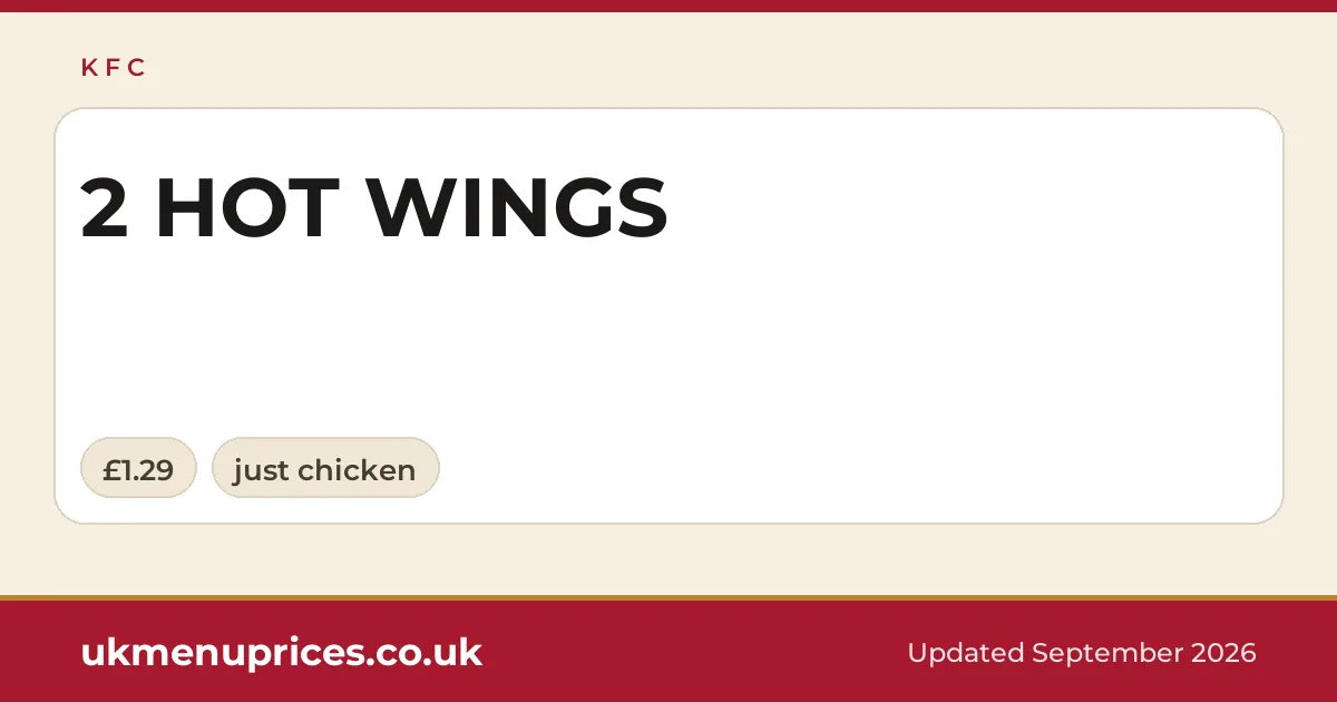 KFC 2 HOT WINGS