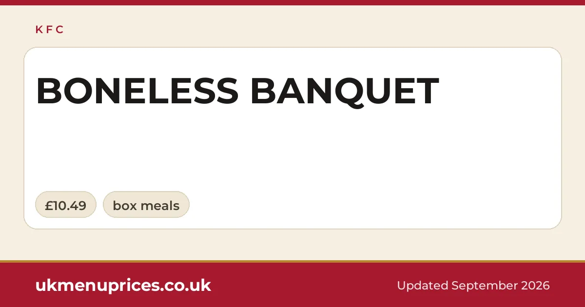KFC BONELESS BANQUET