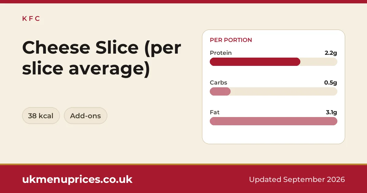 KFC Cheese Slice (per slice average)