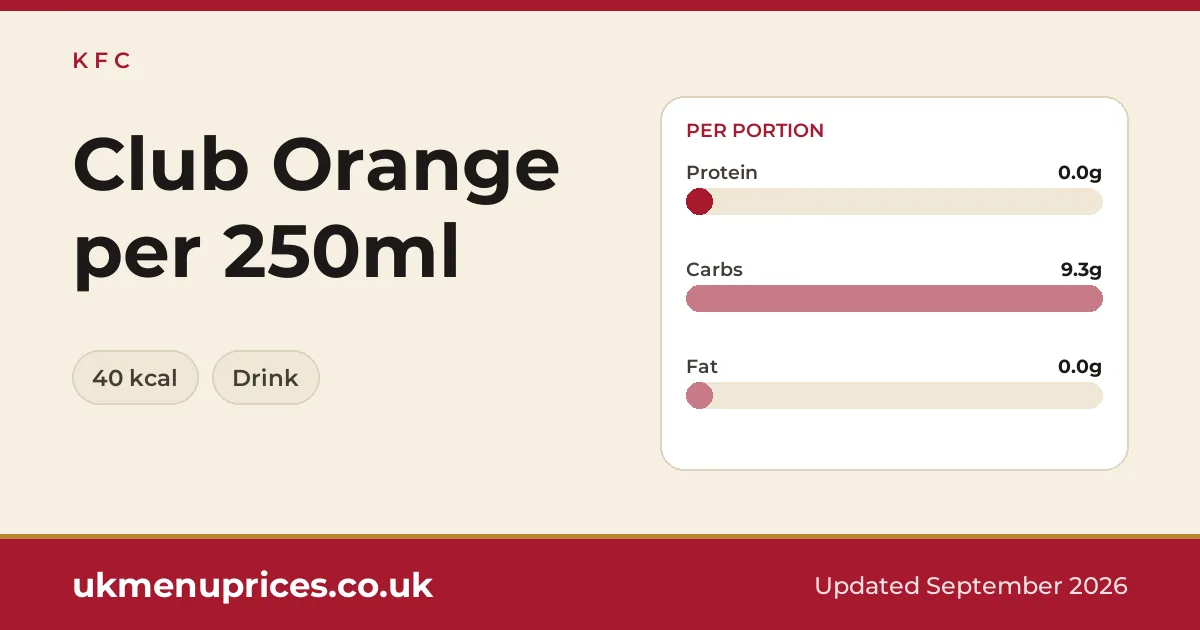 KFC Club Orange per 250ml