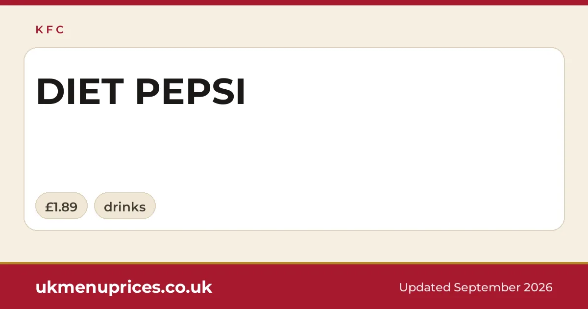 KFC DIET PEPSI