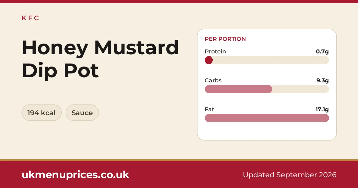 KFC Honey Mustard Dip Pot