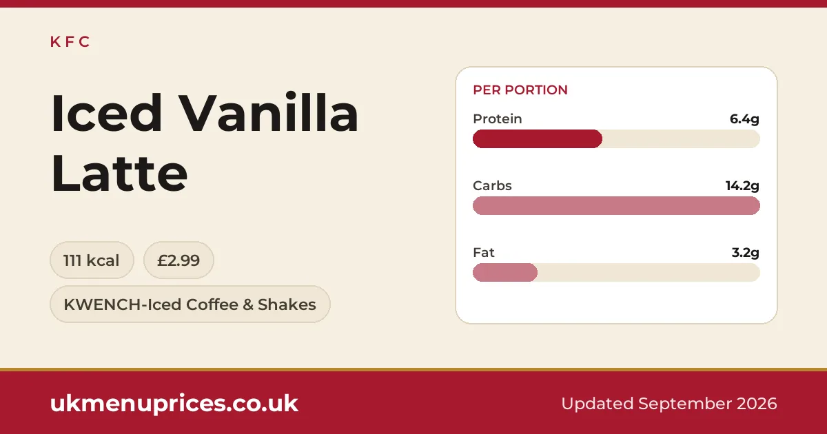 KFC Iced Vanilla Latte