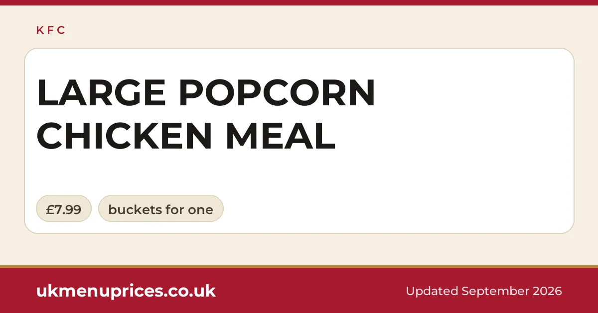 KFC LARGE POPCORN CHICKEN MEAL