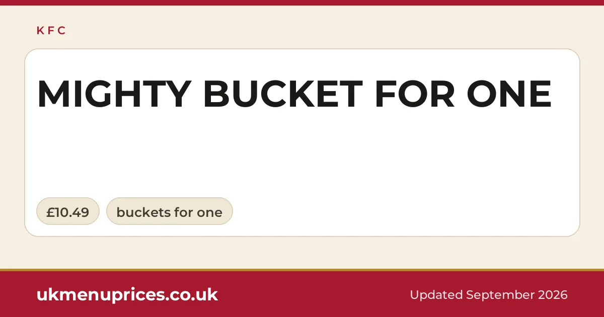 KFC MIGHTY BUCKET FOR ONE
