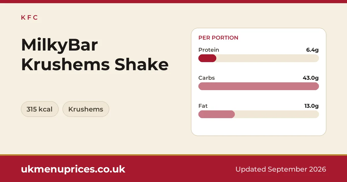 KFC MilkyBar Krushems Shake