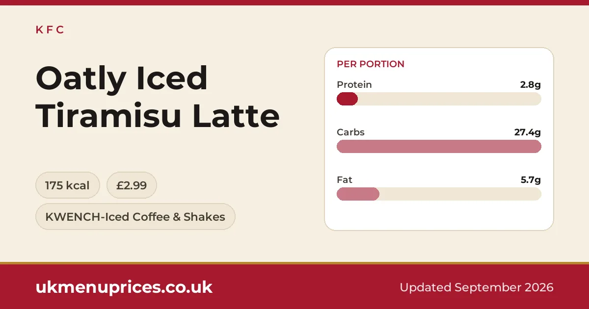 KFC Oatly Iced Tiramisu Latte