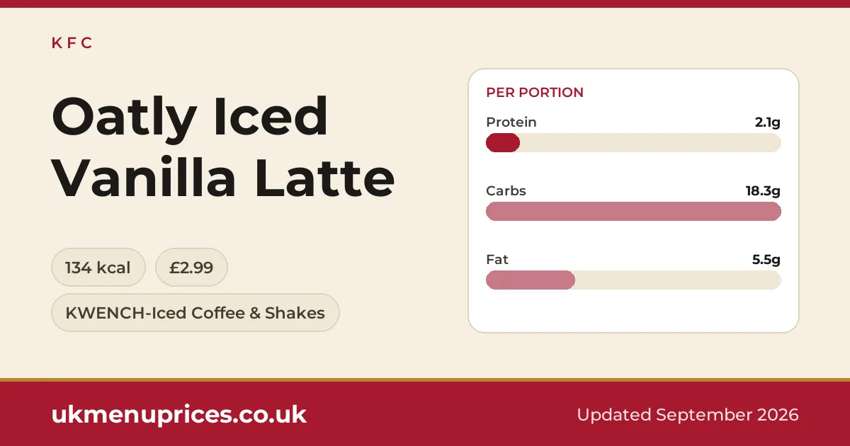 KFC Oatly Iced Vanilla Latte