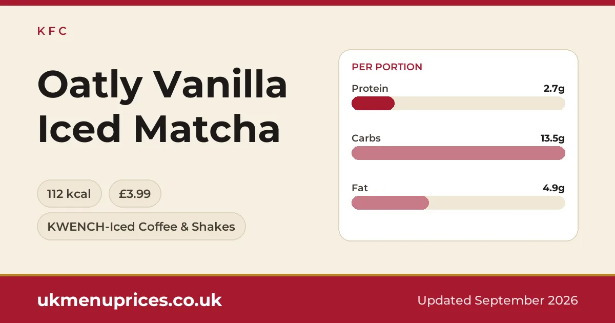 KFC Oatly Vanilla Iced Matcha