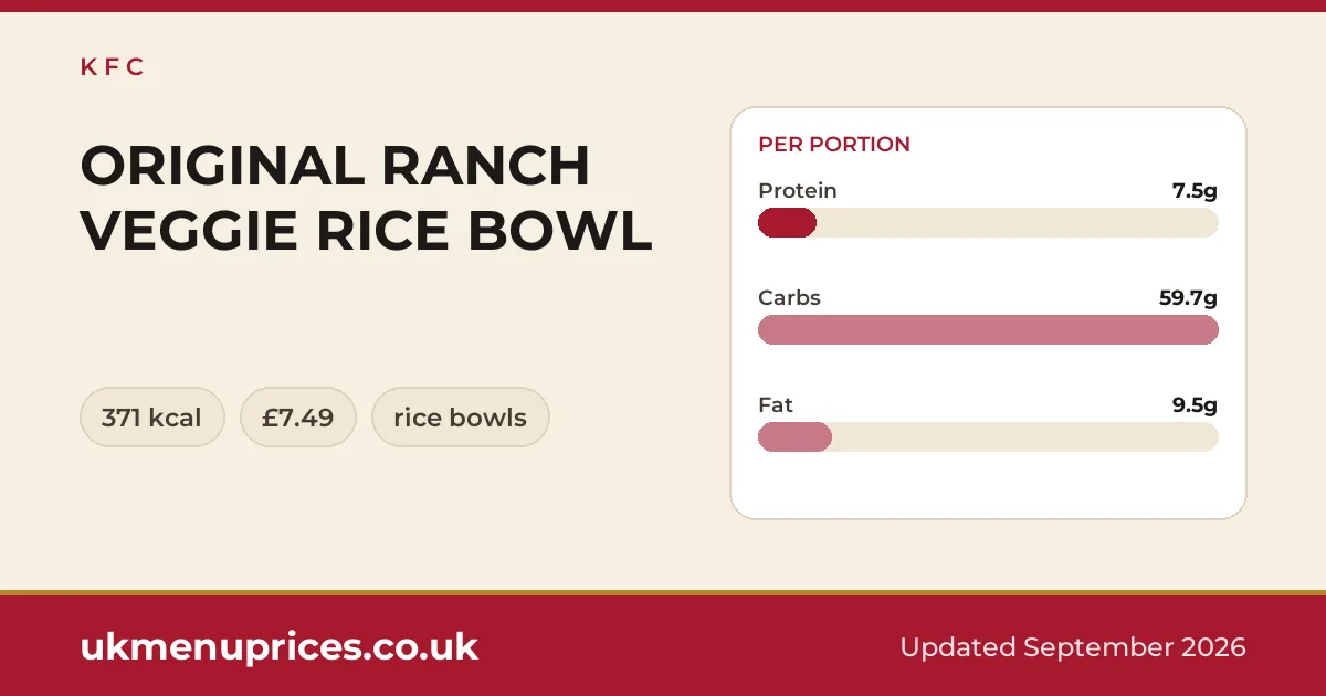 KFC ORIGINAL RANCH VEGGIE RICE BOWL