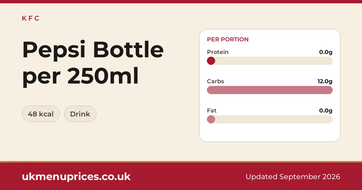 KFC Pepsi Bottle per 250ml
