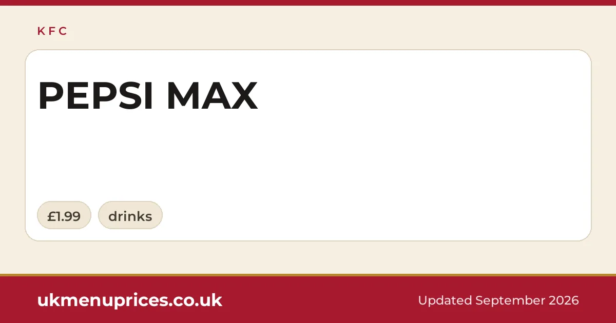 KFC PEPSI MAX