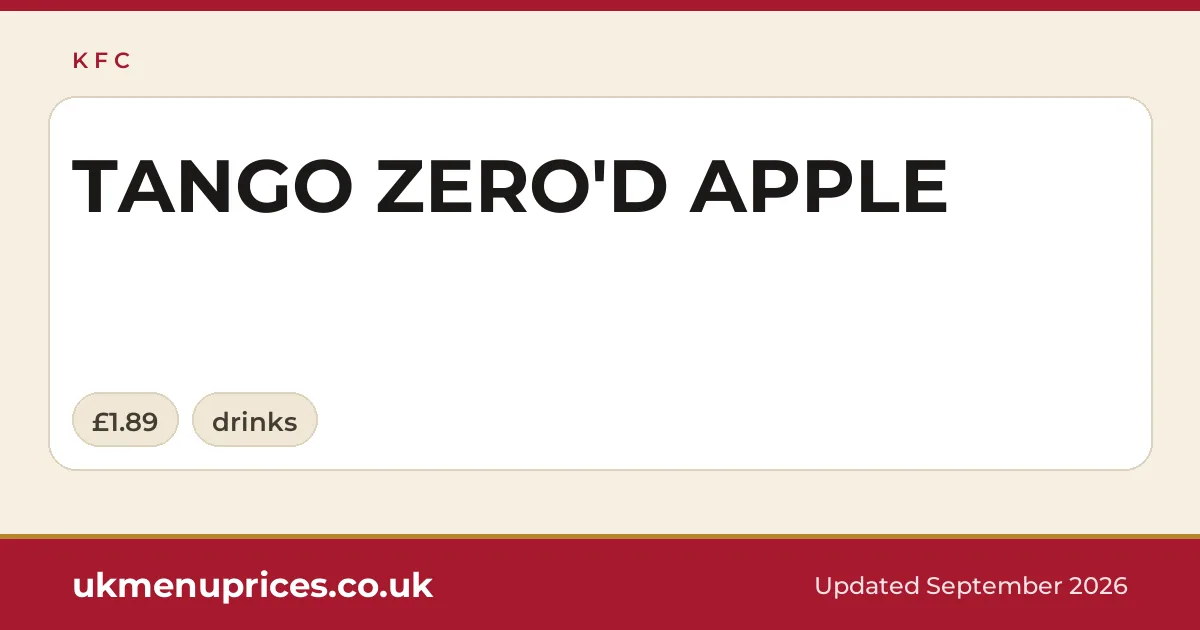 KFC TANGO ZERO'D APPLE