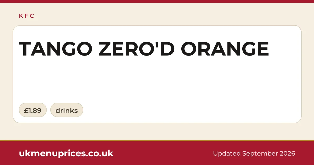 KFC TANGO ZERO'D ORANGE
