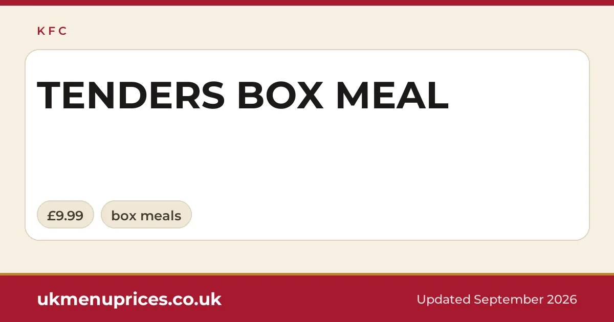 KFC TENDERS BOX MEAL