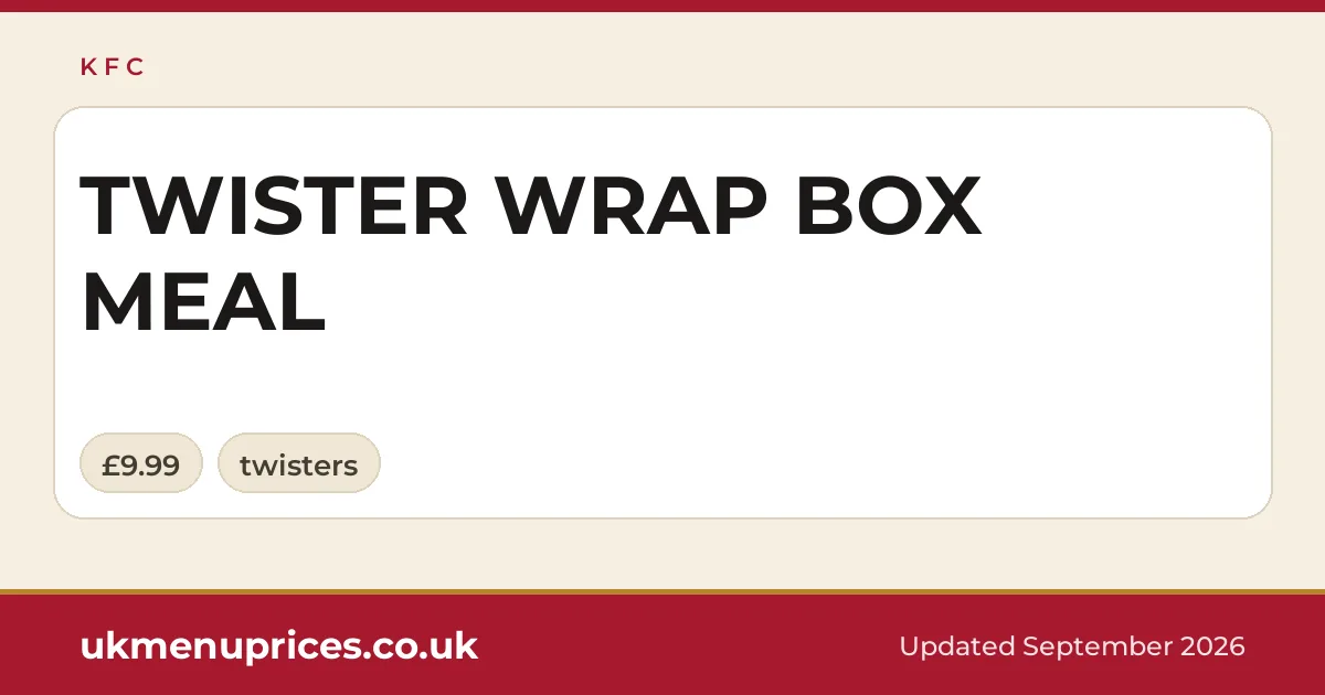 KFC TWISTER WRAP BOX MEAL