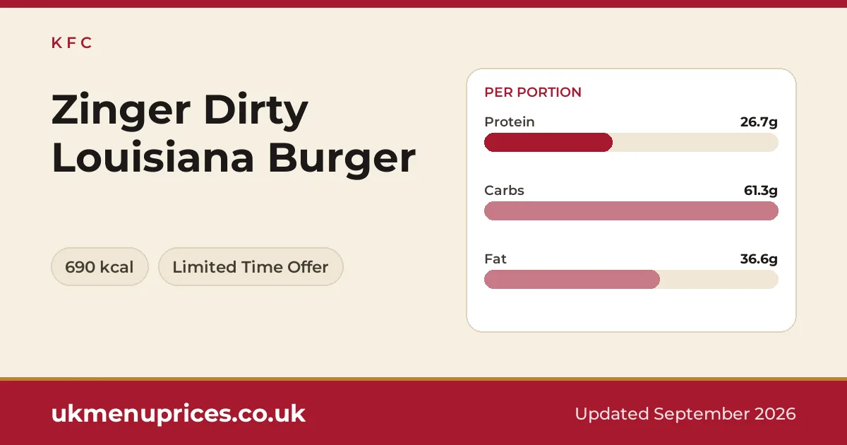 KFC Zinger Dirty Louisiana Burger